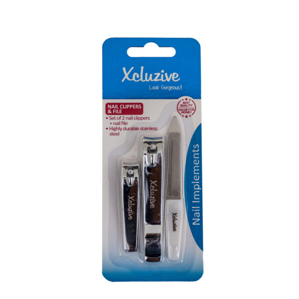 Xcluzive Set Of 2 Nail Clippers + Nail File