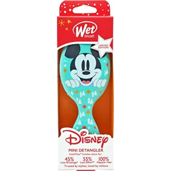Wet Brush Mini Detangler-Mickey & Minnie-Love & Joy-Teal