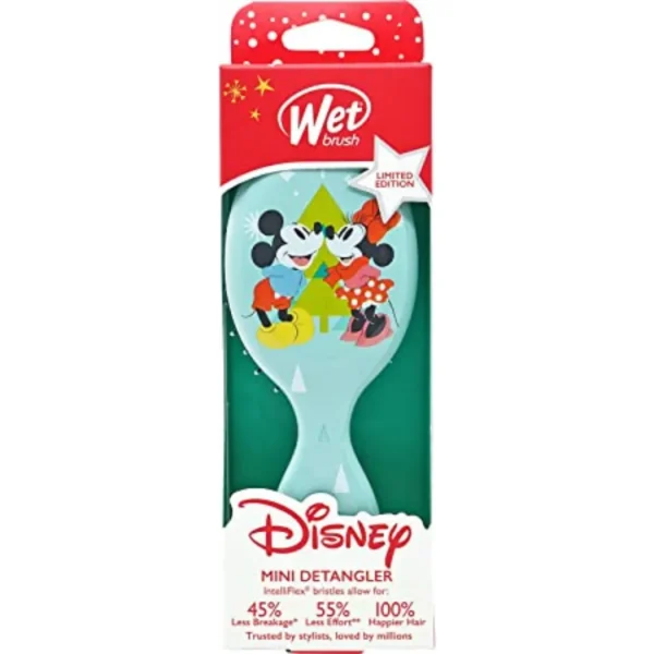 Wet Brush Mini Detangler-Mickey & Minnie-Holiday Magic-White