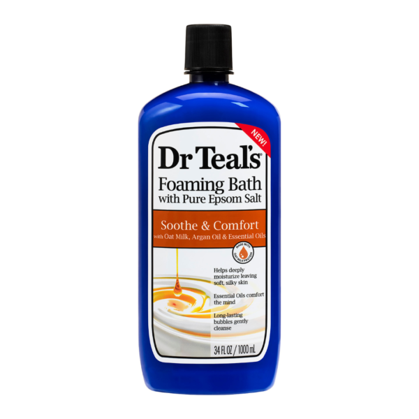 Dr Teal's Foaming Bath With Epsom Salt Oat Milk & Argan Oil 1000Ml