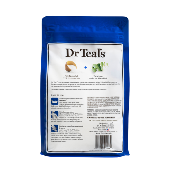 Dr Teal's Epsom Bath Salt Eucalyptus & Spearmint 1.36Kg - Image 3