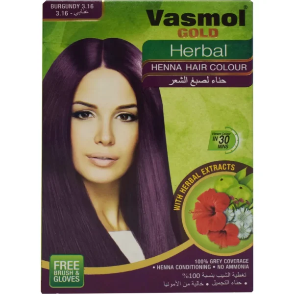 Vasmol Gold Herbal Henna - Burgundy 6X10G