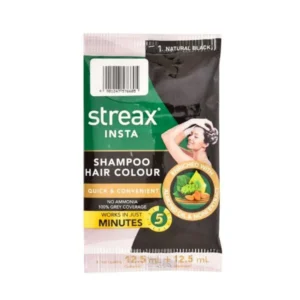 Streax Insta Shampoo Hair Colour 25 Ml - Natural Black Sachet