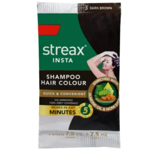 Streax Insta Shampoo Hair Colour 25 Ml - Dark Brown Sachet