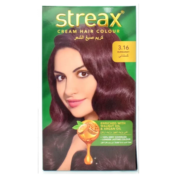 Streax Cream Hair Color - Burgundy 3.16