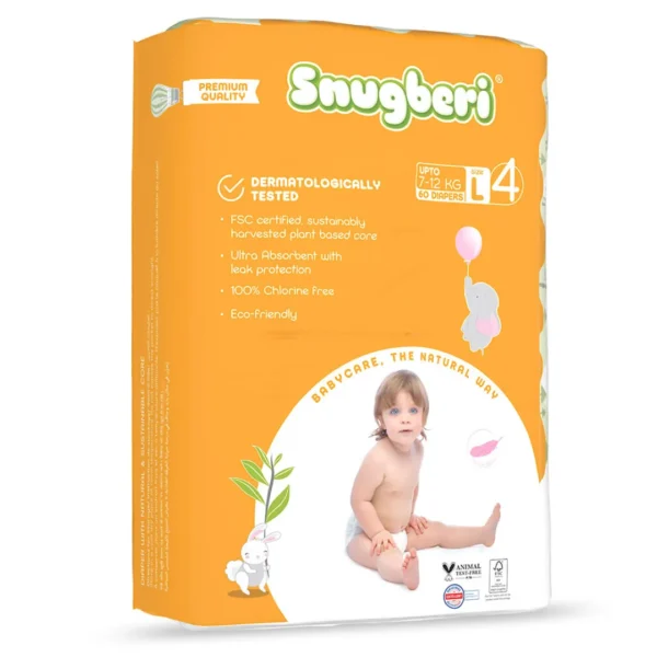 Snugberi Diaper Pants Size 4 Large 7-12 Kg - Mega Pack 60's