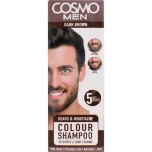 Cosmo Men Beard & Moustache Colour Shampoo Dark Brown 180Ml