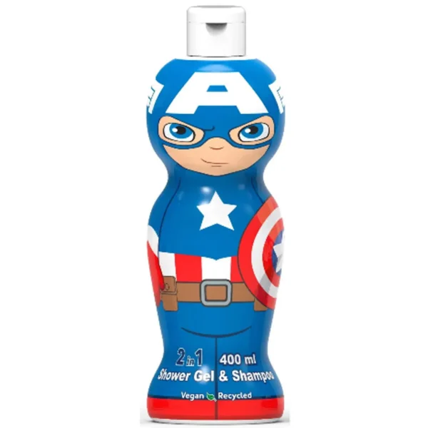 Air-Val Captain America Figure 1D Shower Gel & Shampoo 2In1 400 Ml