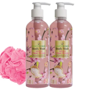 Earthgenix Japanese Cherry Blossom Body Wash 500mlX2pc with Loofah