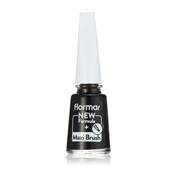 Flormar Classic Nail Enamel with new improved formula & thicker brush - 313 Black Minimalism
