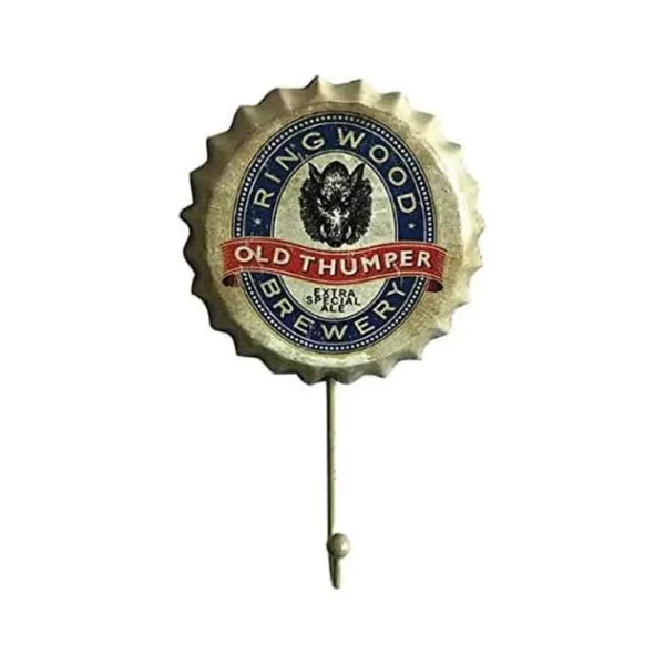 Old Thumper, Retro Metal Bottle Cap Hook Tin Poster Wall Sign Pub Club Bar Coffee Restaurant Decor, Retro Hook, Cap Sign Hook