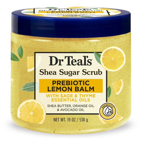 Dr Teal's Shea Sugar Scrub Prebiotic Lemon Balm 538Gm