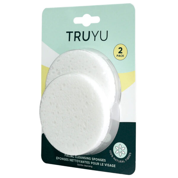 Truyu 2 Natural Cellulose Facial Cleansing Sponges (Small)