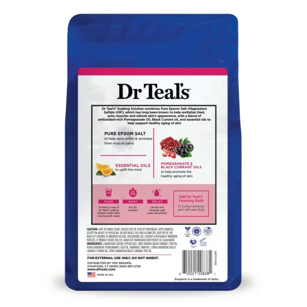 Dr Teal's Epsom Salt Soaking Solution Pomegranate & Black Currant 1.36Kg