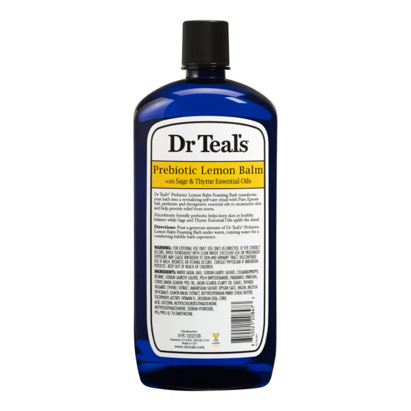 Dr.Teal's Foaming Bath with Pure Epsom Salt Prebiotic Lemon Balm 1000ML