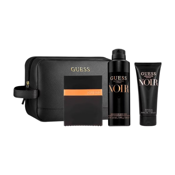 Guess Seductive Noir Giftset for Men EDT 100ML+ Deo Spray 226ML + SG 100ML + Pouch - 002