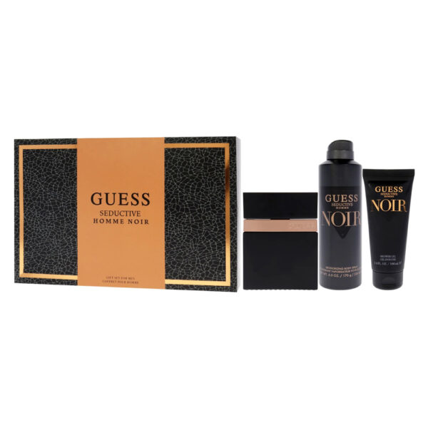 Guess Seductive Noir Giftset for Men EDT 100ML+ Deo Spray 226ML + SG 100ML + Pouch - 002