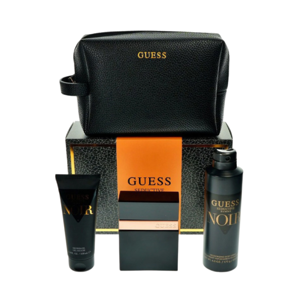 Guess Seductive Noir Giftset for Men EDT 100ML+ Deo Spray 226ML + SG 100ML + Pouch - 002