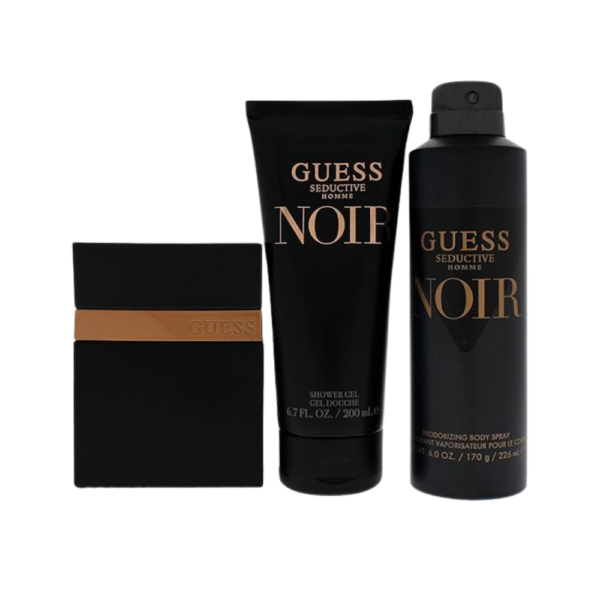 Guess Seductive Noir Giftset for Men EDT 100ML+ Deo Spray 226ML + SG 100ML + Pouch - 002