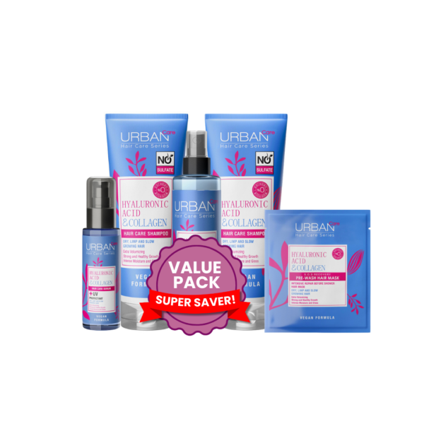 Urban Care Hyaluronic Acid & Collagen 5-Step Hair Care Set