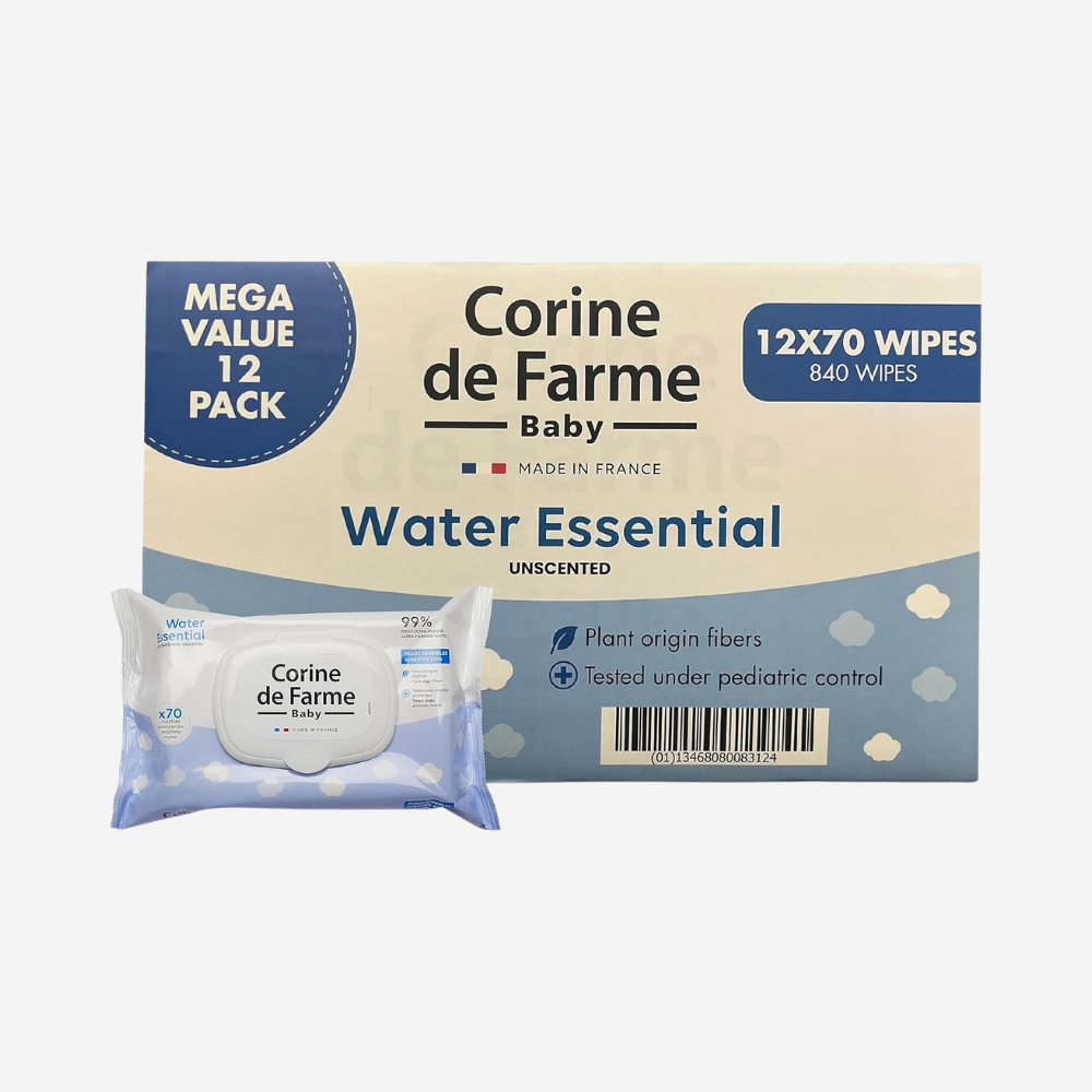 Corine De Farme - Baby Water Essential Wipes 70's (Pack Of 12Pcs)