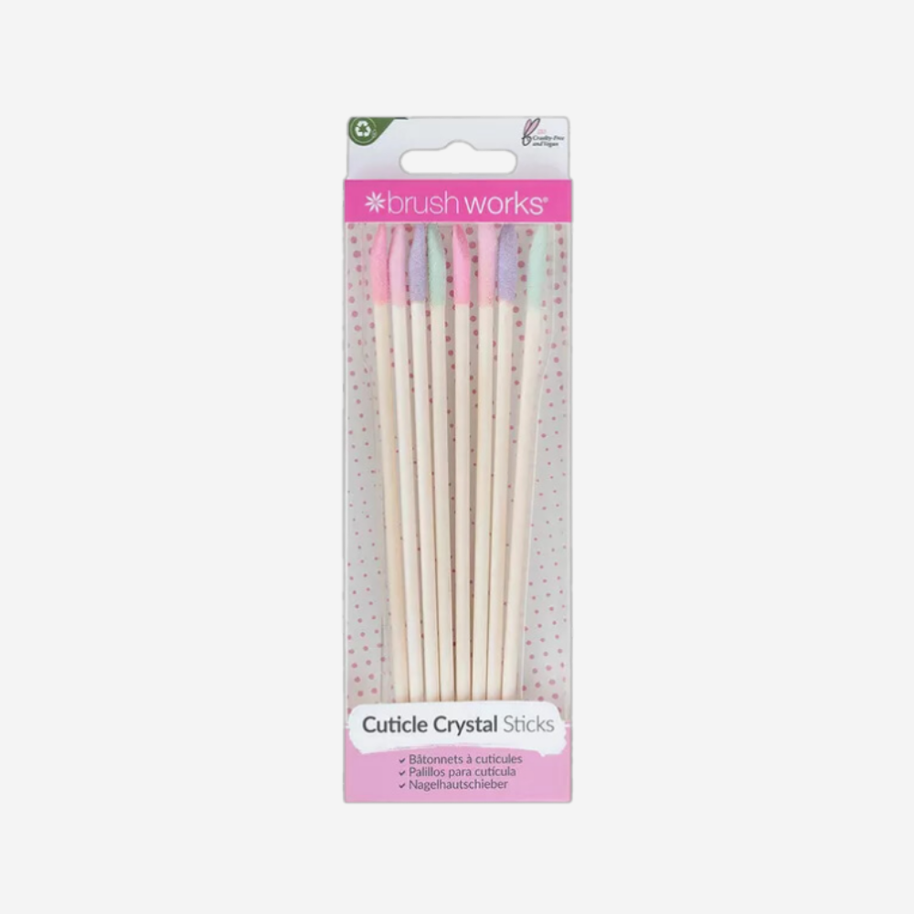 Brushworks Cuticle Crystal Sticks - 8 Pack