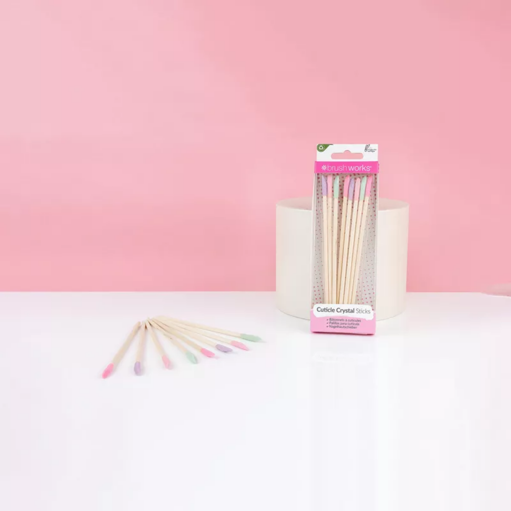 Brushworks Cuticle Crystal Sticks - 8 Pack