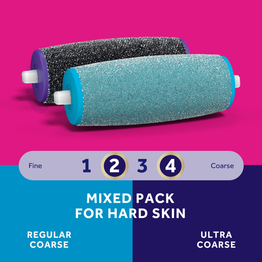 Dr. Scholl's Amope Pedi Perfect Foot File Mixed Pack For Hard Skin Regular+Ultra 2 ct