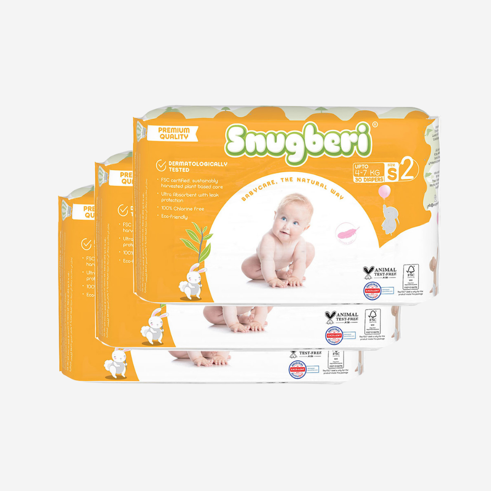 Snugberi Diaper Size 2 Small 4-7kg 30's Triple Value Pack