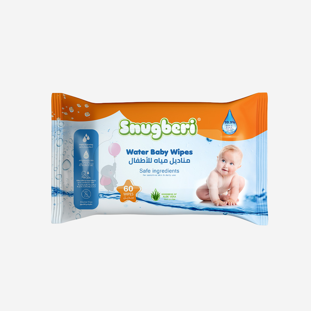 Snugberi Water Baby Wipes 60's x 3 Value Pack