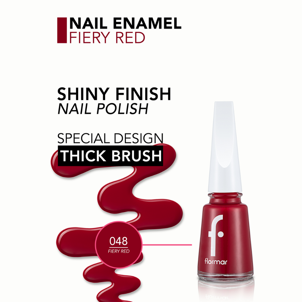 Flormar Classic Nail Enamel- 048 Fiery Red -New