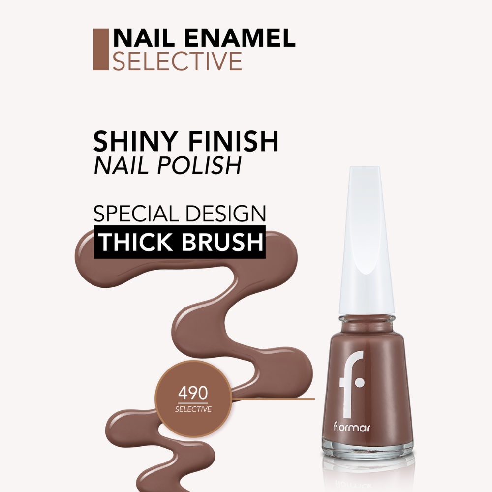 Flormar Classic Nail Enamel With New Improved Formula & Thicker Brush - 490 Selective