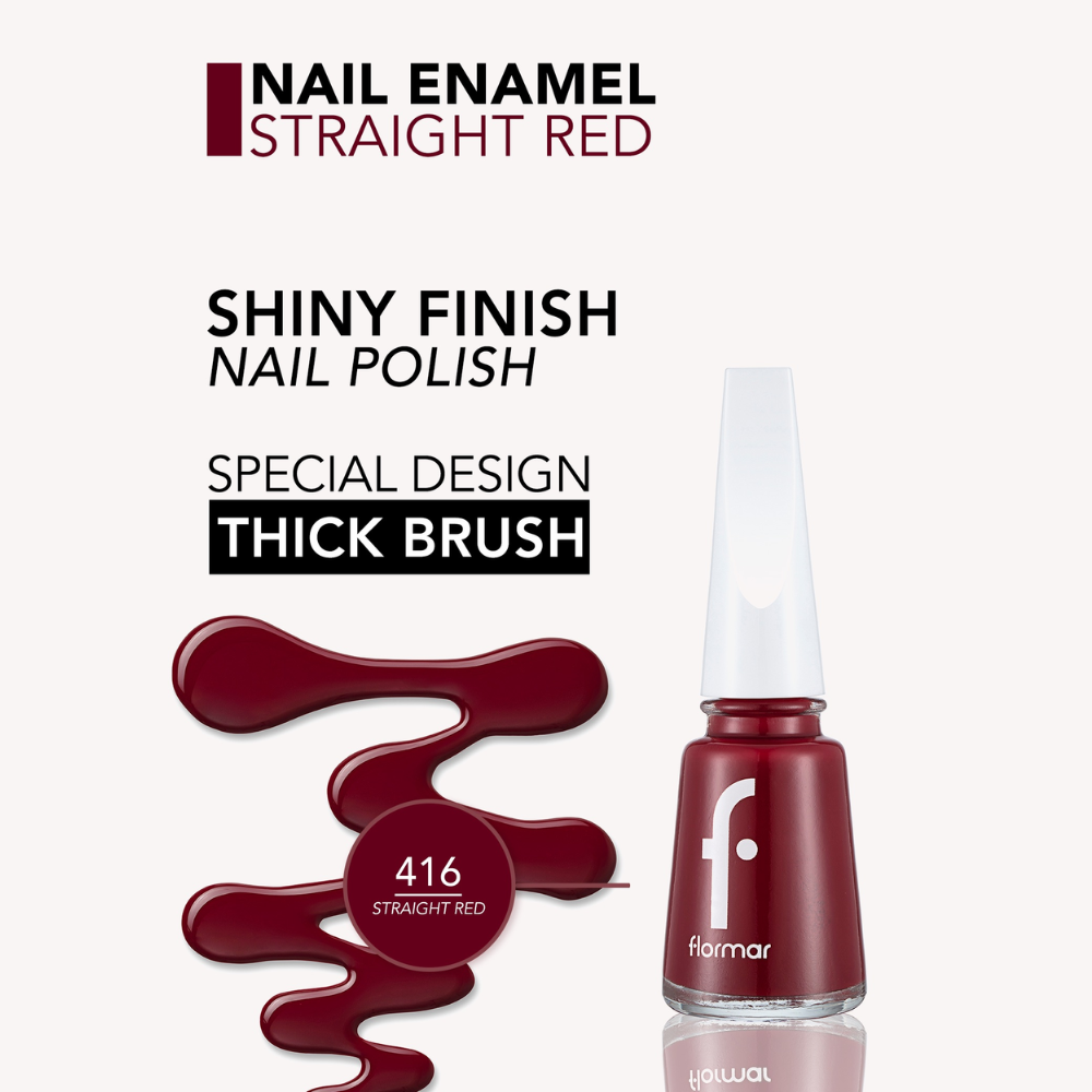 Flormar Nail Enamel - 416 straight red