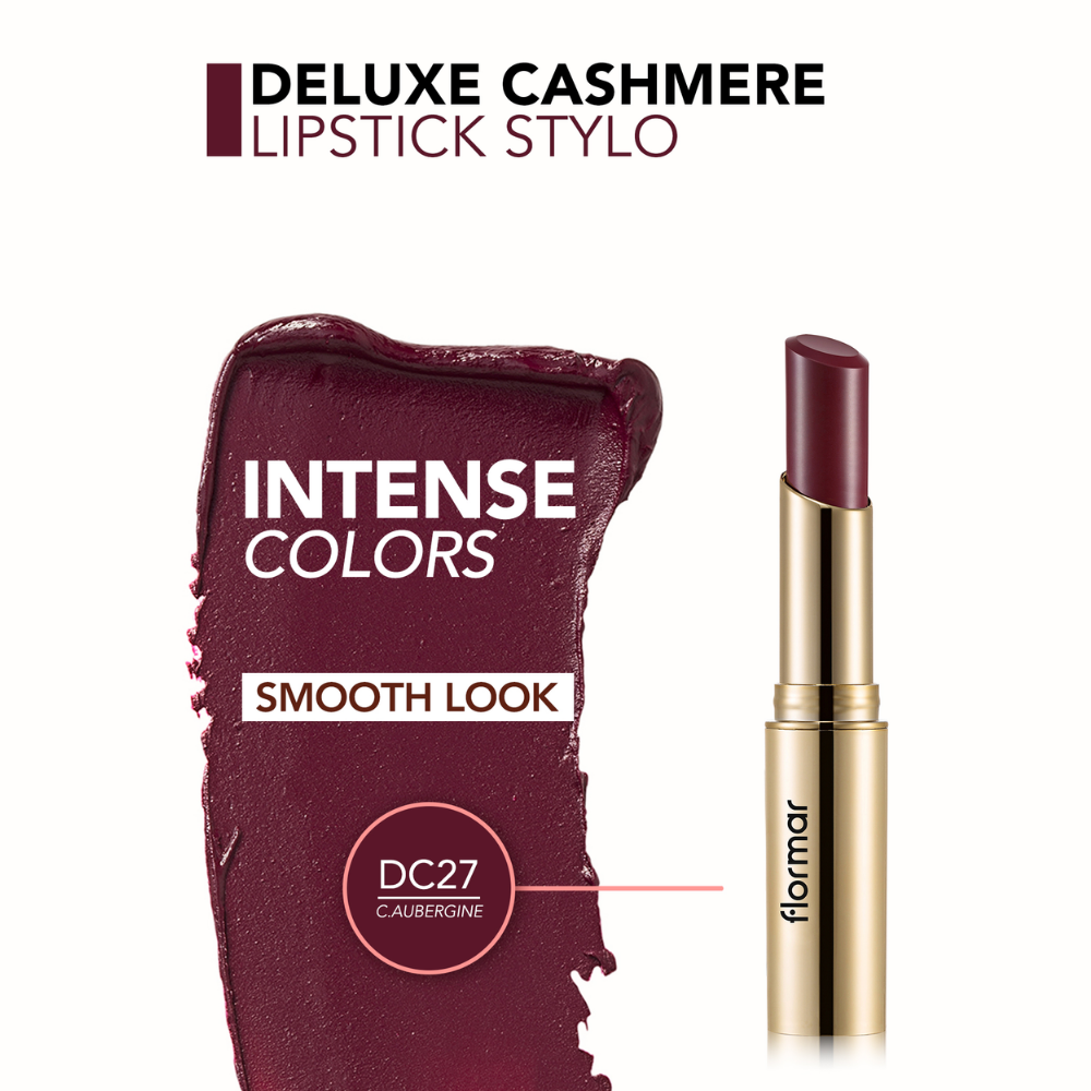 Flormar Deluxe Cashmere Stylo Lipstick - 27 Chic Aubergine