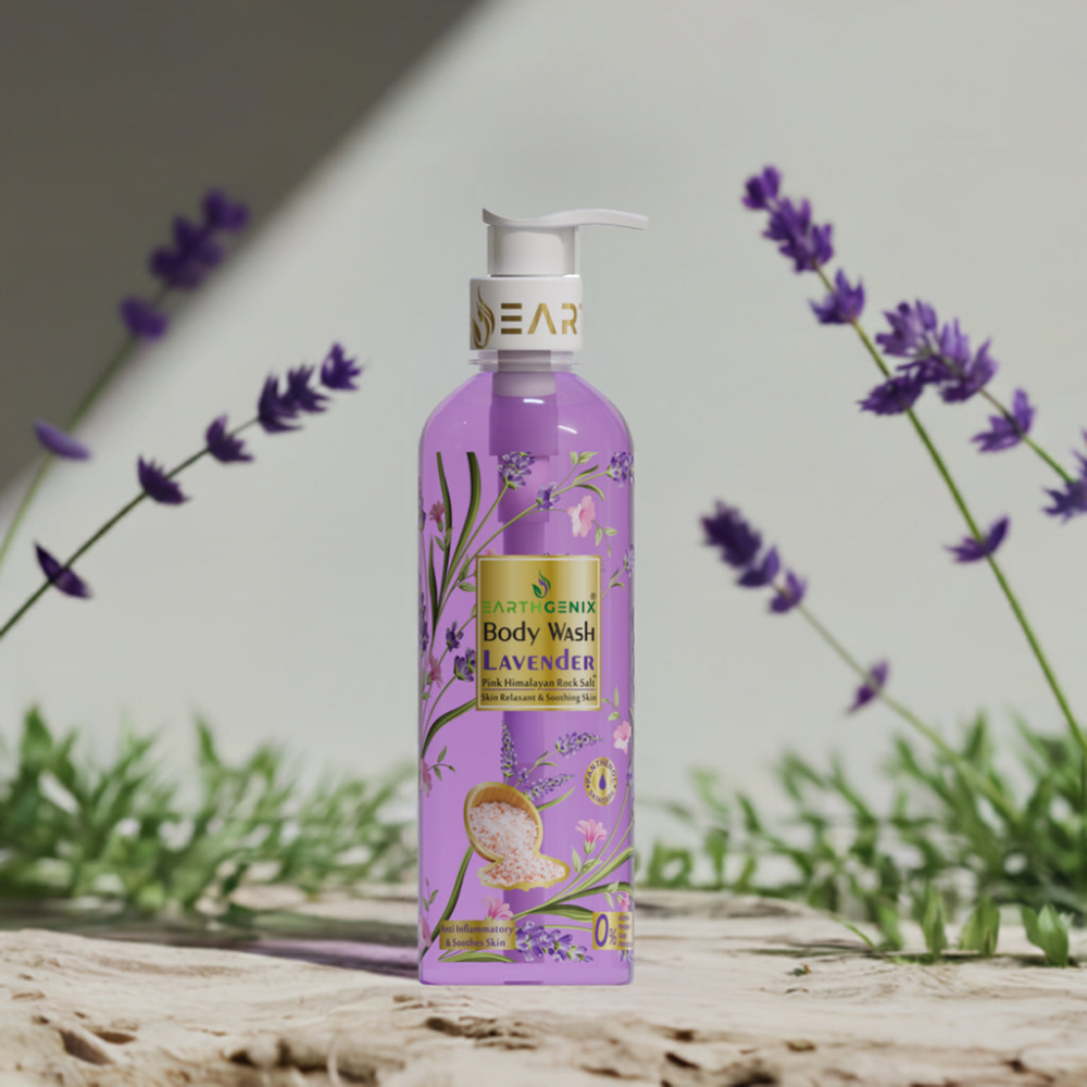Earthgenix Lavender Body Wash 500Mlx2Pc With Loofah