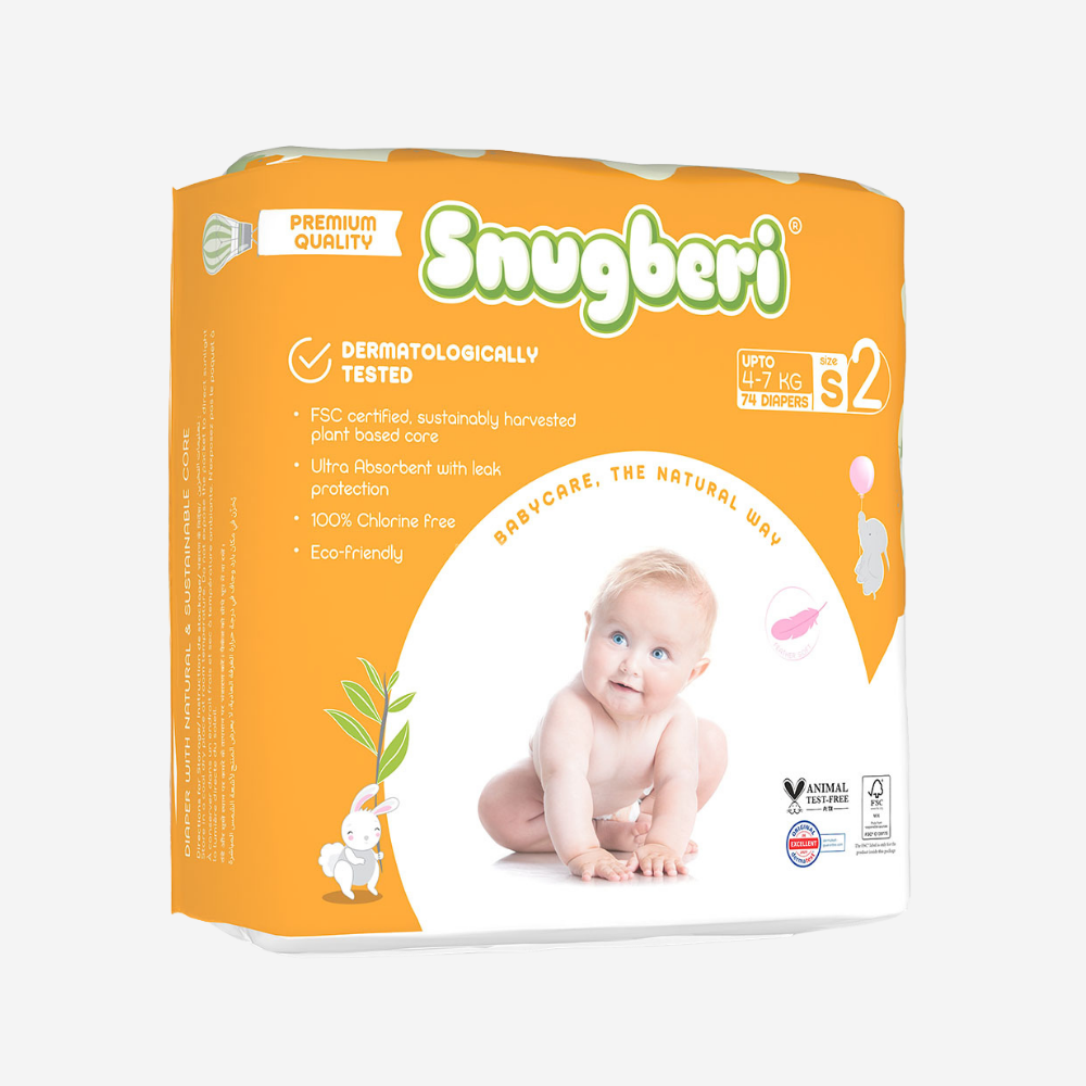 Snugberi Diaper Size 2 Small 4-7Kg - Mega Pack 74's