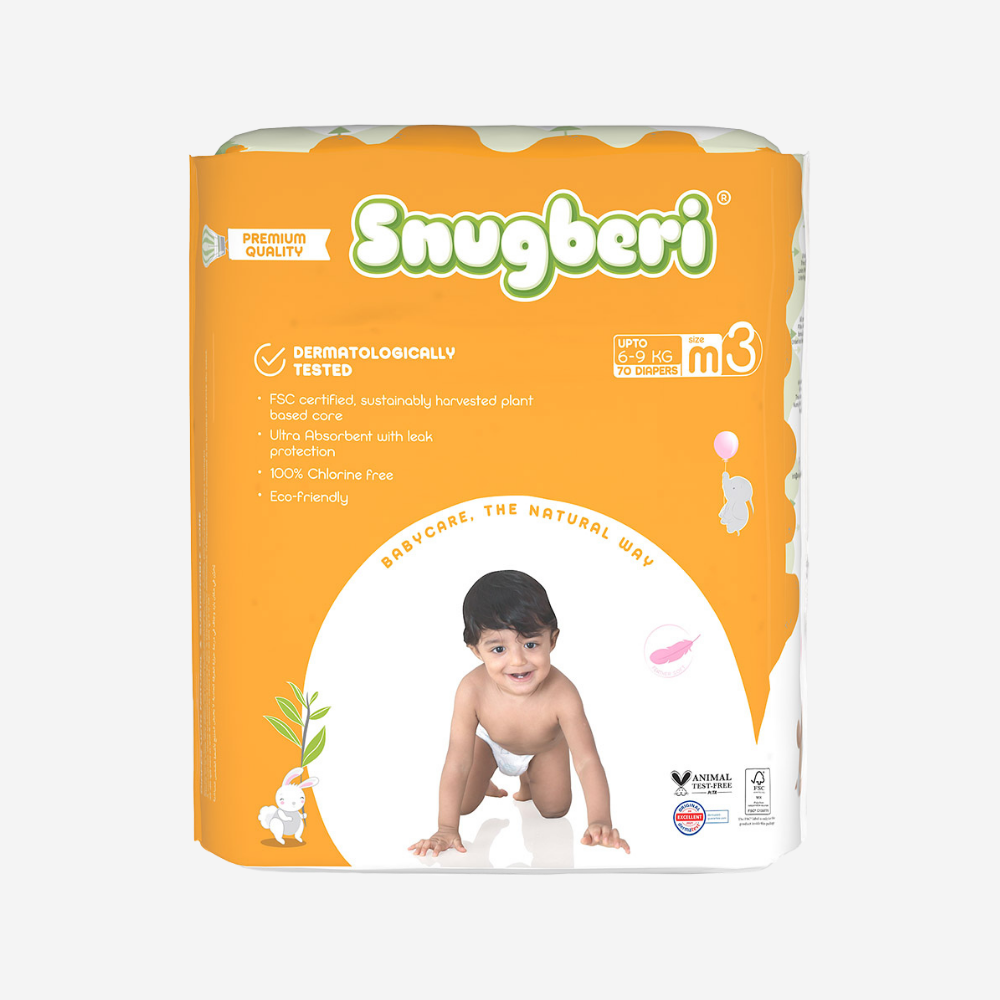 Snugberi Diaper Size 3 Medium 6-9 Kg - Mega Pack 70's