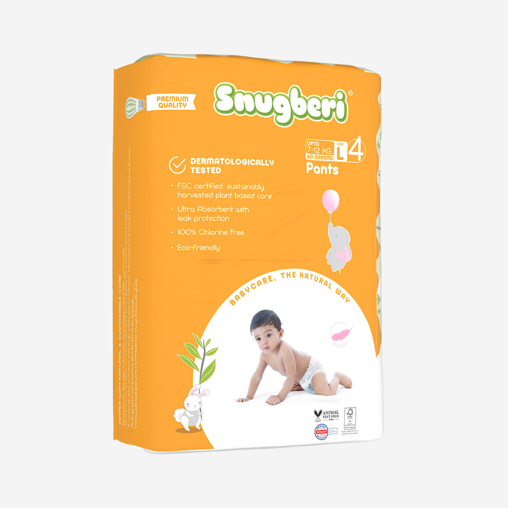Snugberi Diaper Pants Size 4 Large 7-12 Kg - Mega Pack 60's