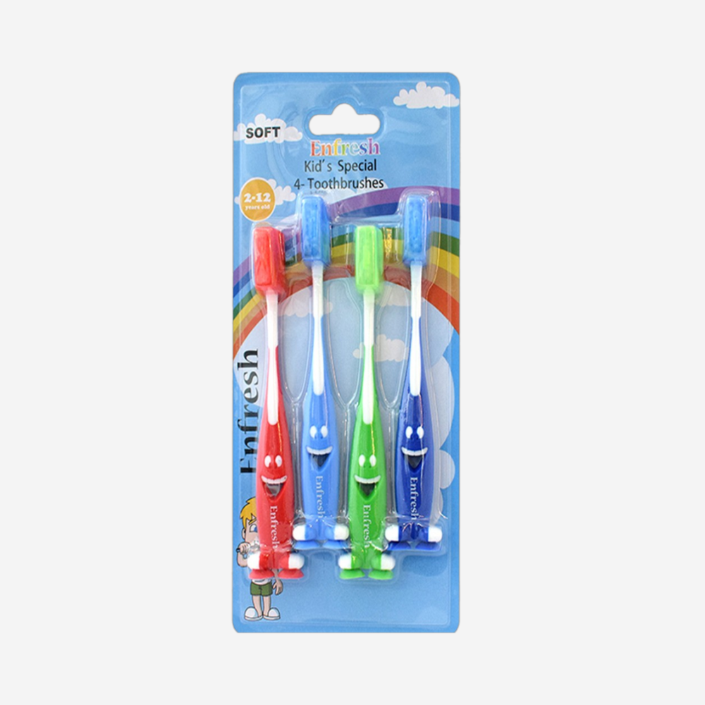 Enfresh Kid's Special Toothburshes 4Pk W/Cap