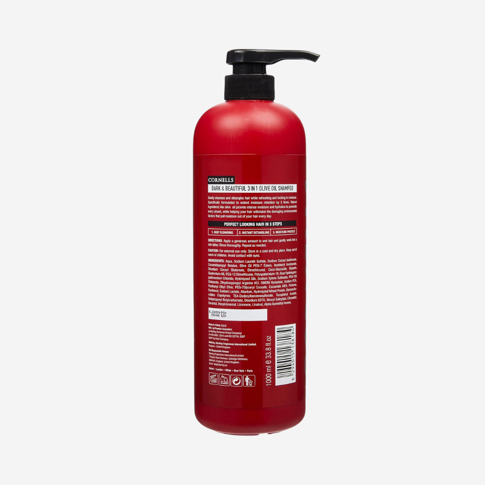 Cornells Dark & Beautiful 3In1 Olive Oil Shampoo 500Ml