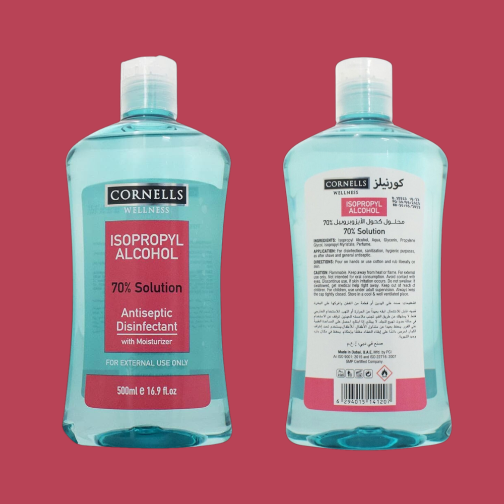 Cornells Isopropyl Alcohol Antiseptic Disinfectant 500MlCornells Isopropyl Alcohol Antiseptic Disinfectant 500Ml