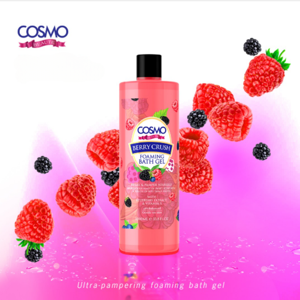 Cosmo Beaute Moisture Rich Foaming Bath Berry Crush 1000 Ml