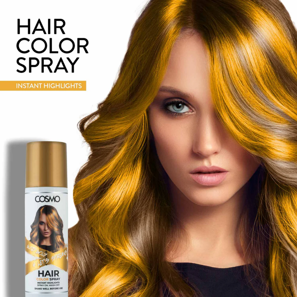 Cosmo Glitzy Gold Hair Color Spray 100Ml