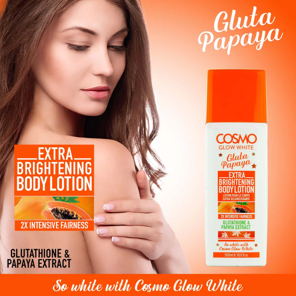 Cosmo Glow White Gluta Papaya Extra Brightening Body Lotion 500ml