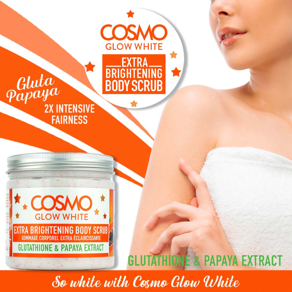 Cosmo Glow White Gluta Papaya Extra Brightening Body scrub 475ml