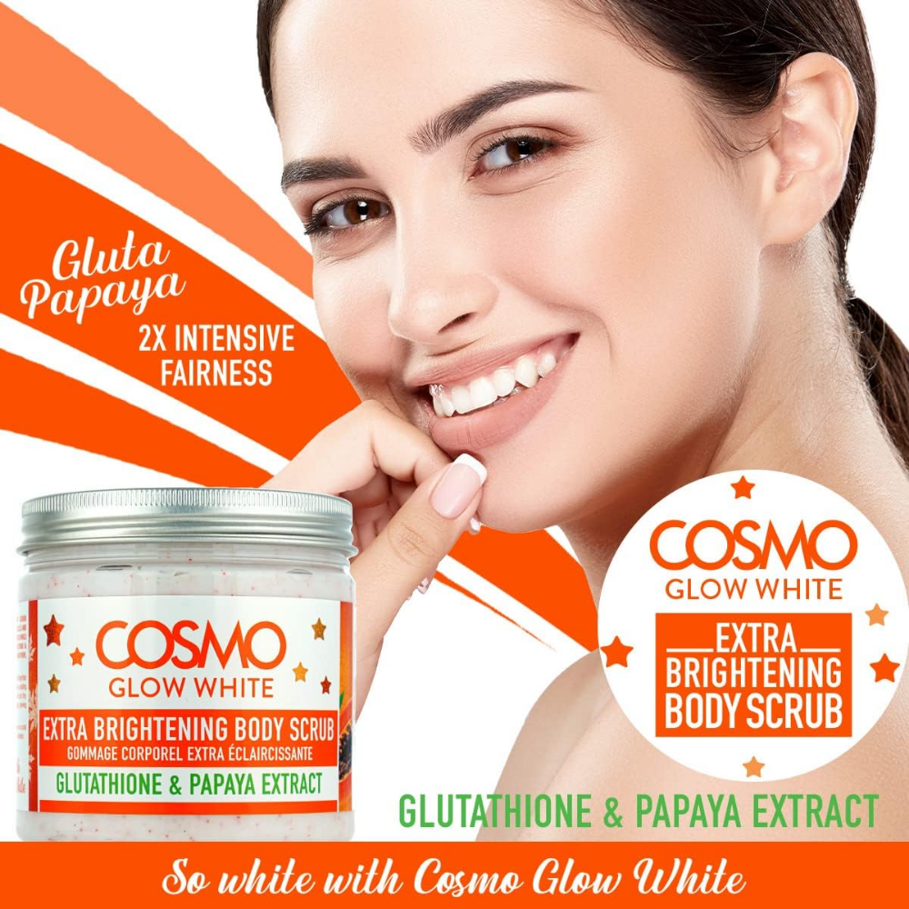 Cosmo Glow White Gluta Papaya Extra Brightening Body scrub 475ml