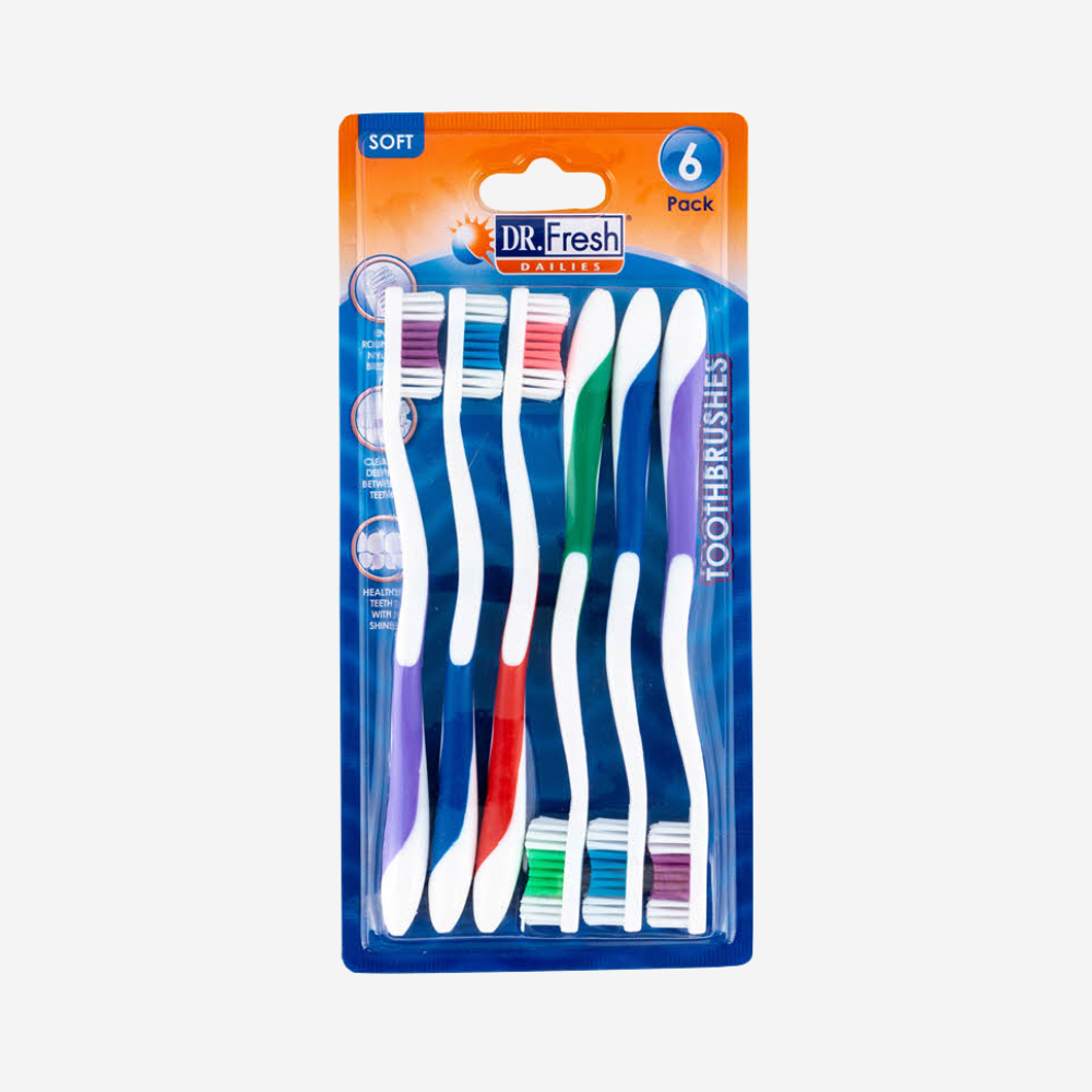 Dr Fresh Mix Toothbrushes , 6 Pack