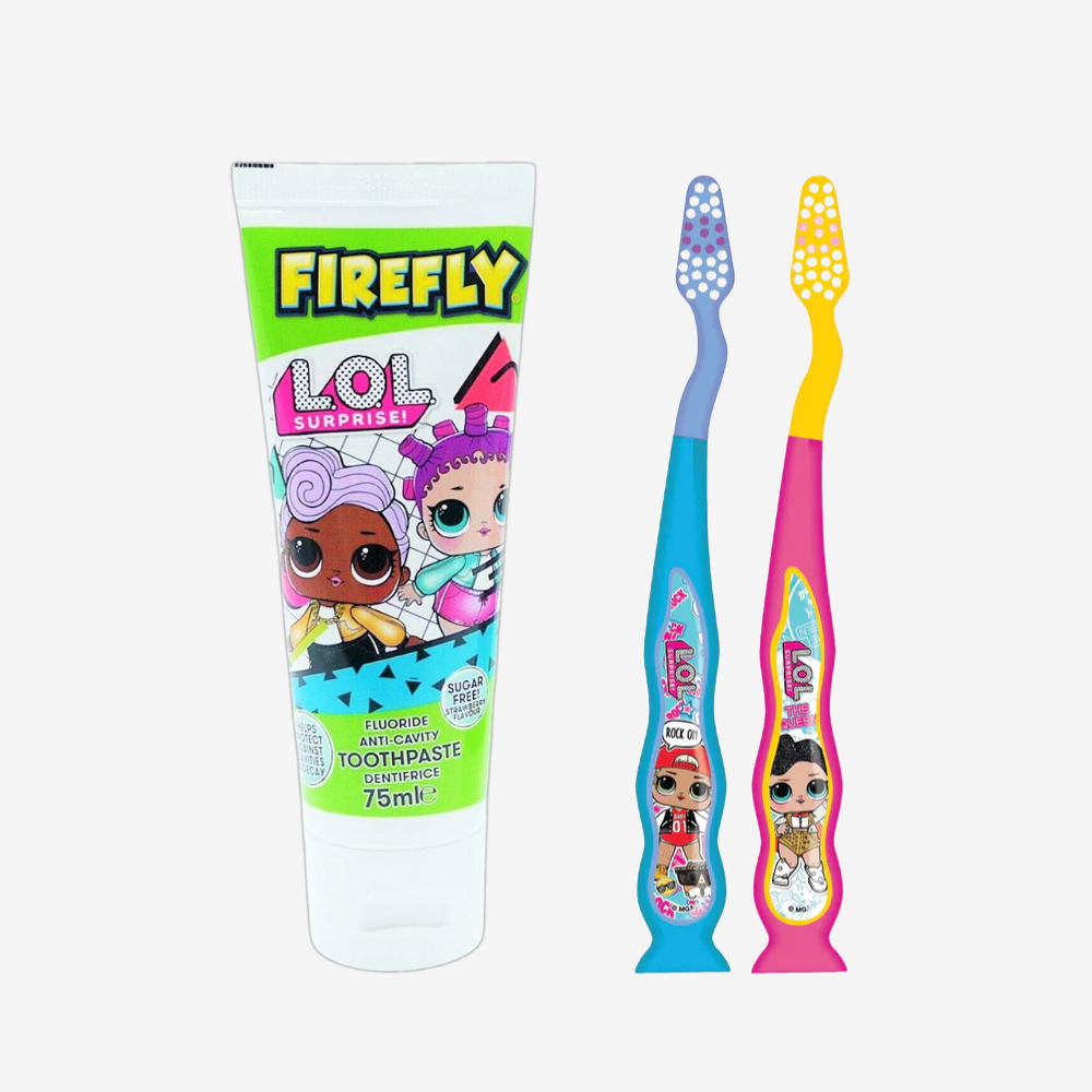 Firefly Lol Surprise 2 Toothbrushes, Beaker & Toothpaste