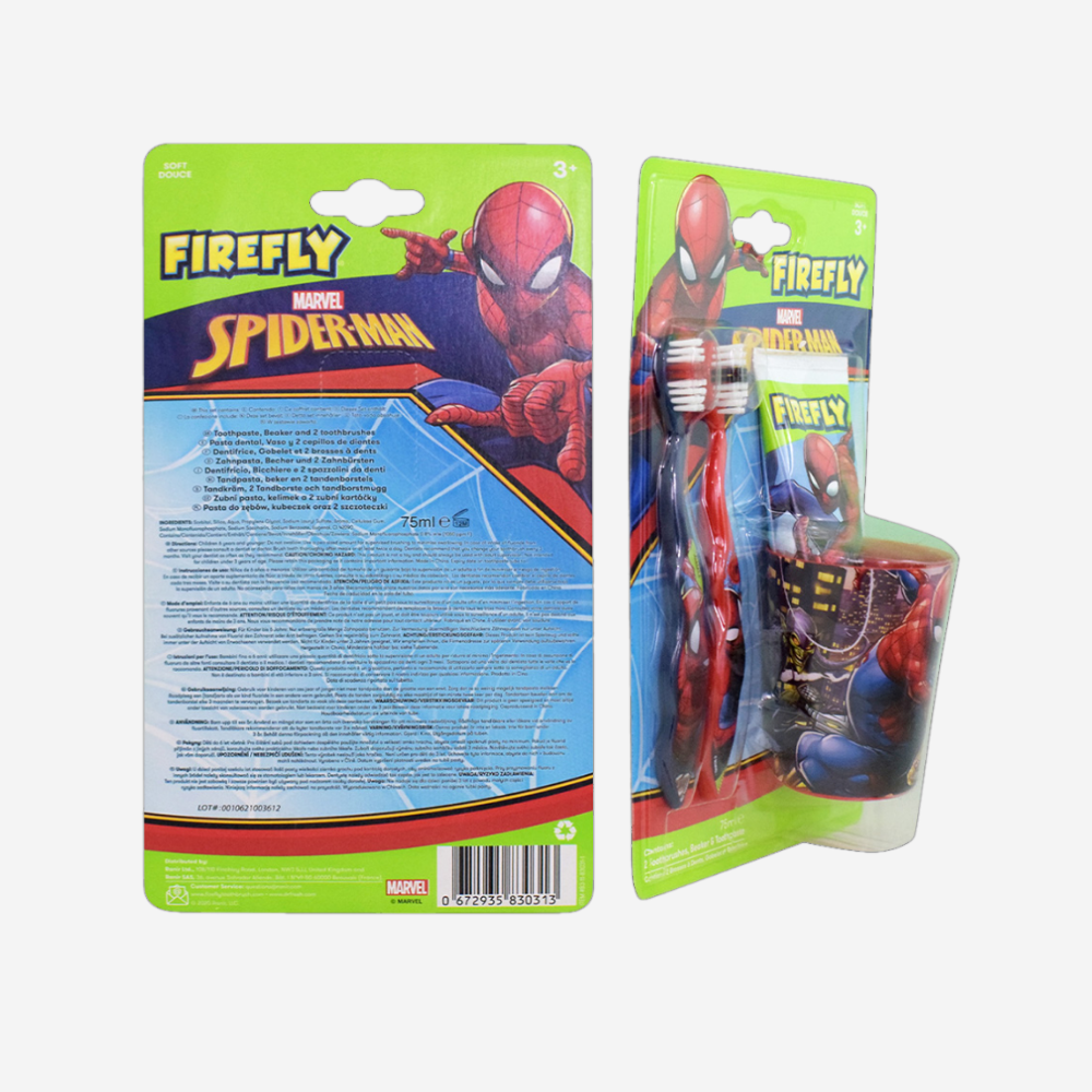 Firefly Marvel Spider-Man - 2 Toothbrushes, Beaker & Toothpaste