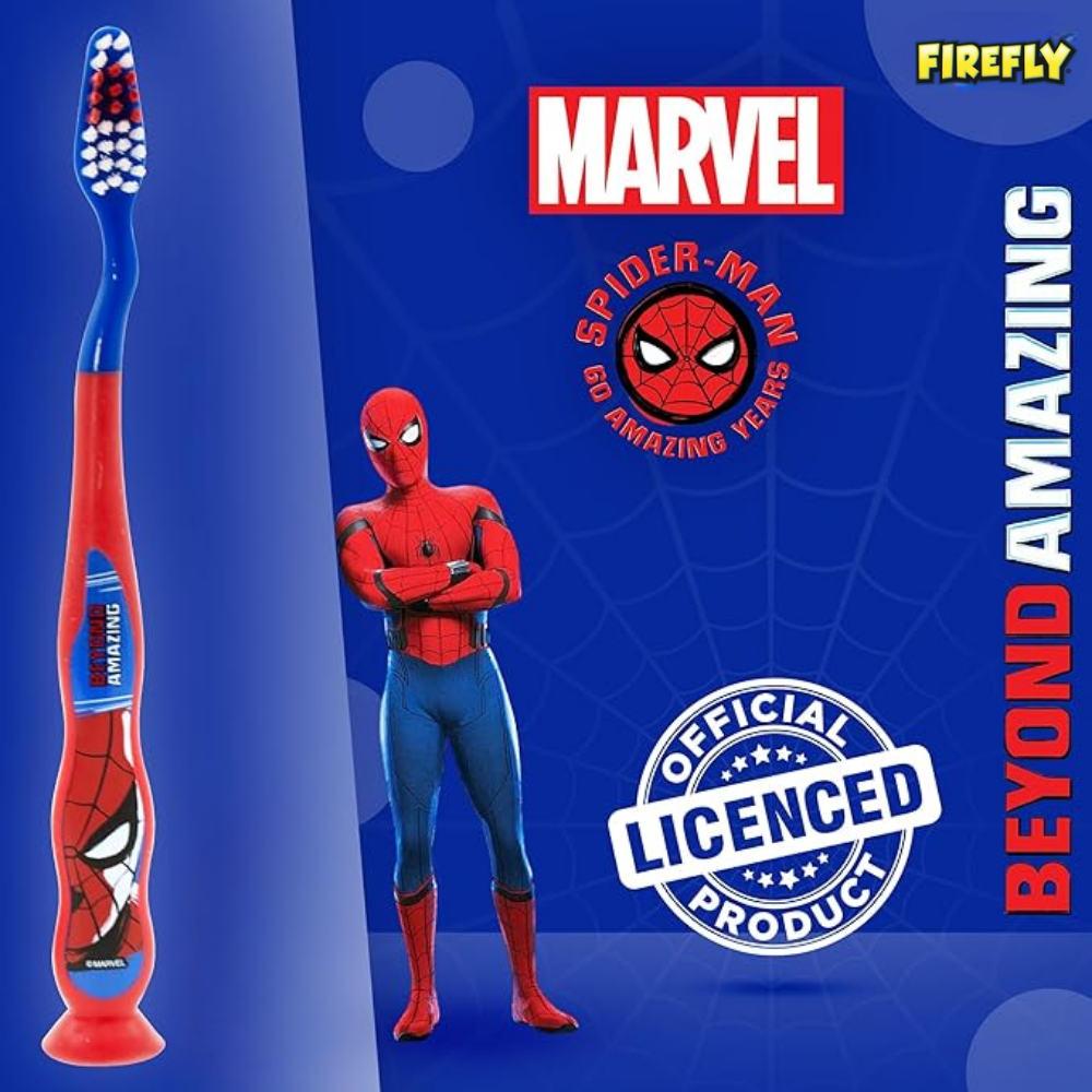 Firefly Spiderman 2 Tooth Brushes And 2 Caps Twin Pack